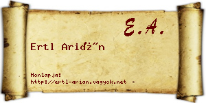 Ertl Arián névjegykártya